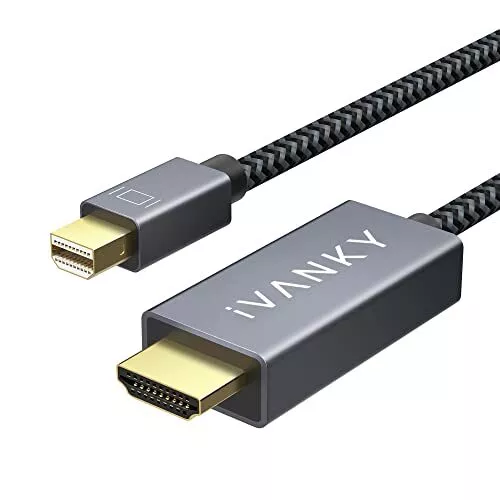 IVANKY Cavo Mini DisplayPort a HDMI 2M [Nylon Intrecciato] Cavo (D1u)