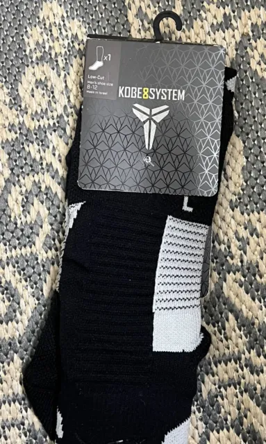 Nike Kobe 8 System socks black low cut size L large 8-12 BRAND NEW