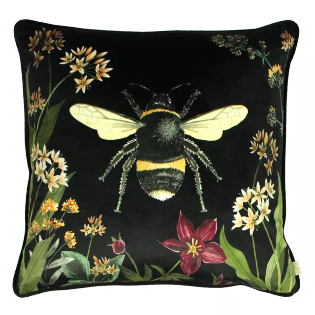 Midnight Garden Bee velour Cushion Covers by Evans Lichfield /