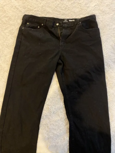 George Men's Regular Fit Black Jeans 42x30