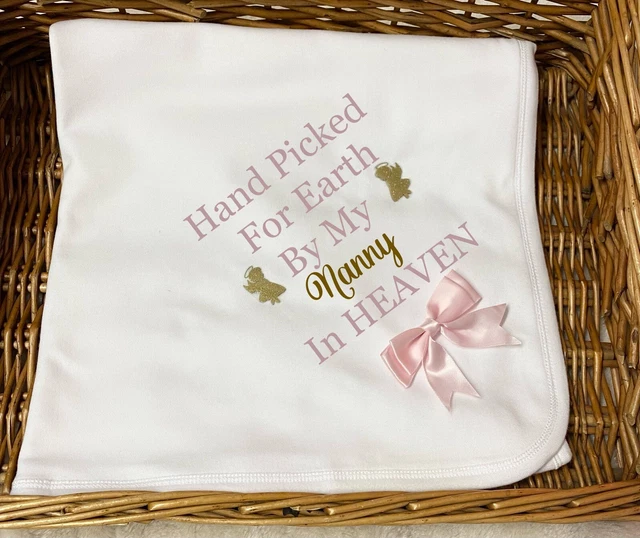 Handpicked for earth heaven nanny Grandad any person Angel blanket personalised