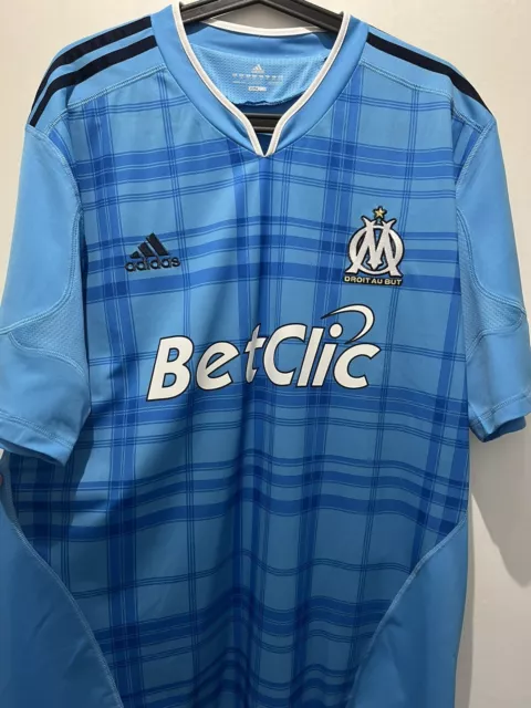 Adidas Olympique Marseille 2010/11 Size XL Away Shirt Genuine Vintage Retro