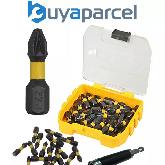 BAP 25 PC Impact Torsion PZ2 Pozi 2 Screwdriver Drill Bit Set + Magnetic Holder