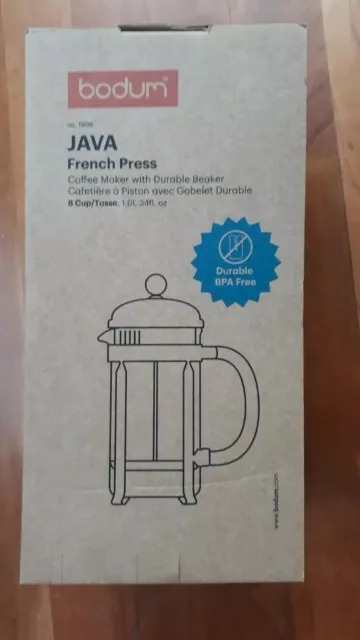 Bodum Java French Press Coffee Maker with Durable Beaker BPA Free 8 Cup 34 floz