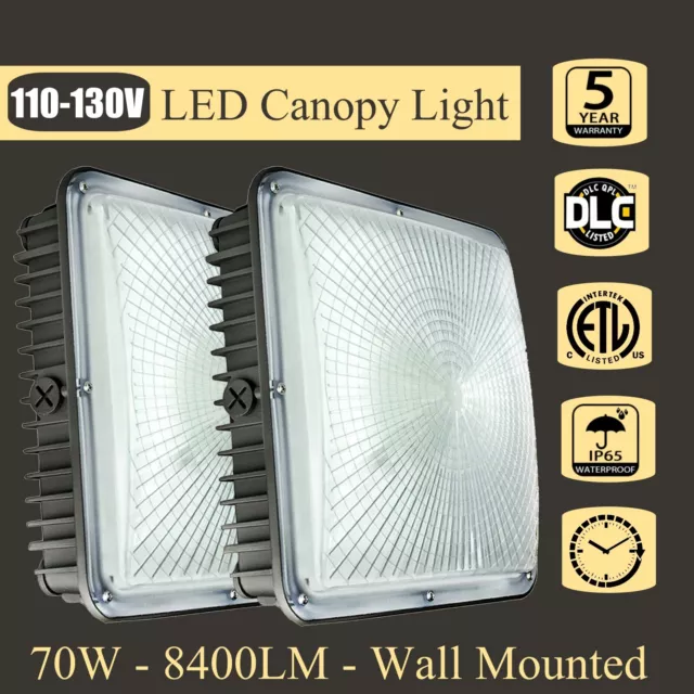 LED Canopy Lights 2 Pack 70 Watt 8400 Lumen LED Gas Station Canopy Light Fixture