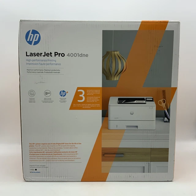 HP LASERJET PRO 4001dne Laser Printer, Black And White Mobile Print New