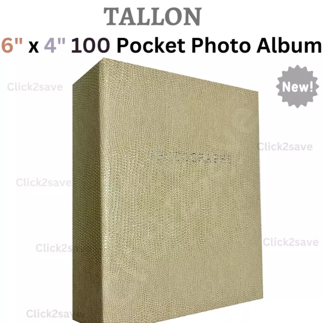 Tallon Plain Cream 6 x4" 100 Slip Pocket Photo Album Best Gift for All Festival