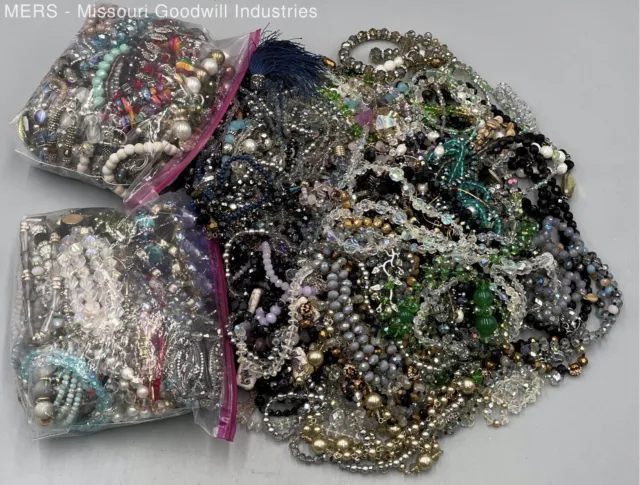 Lot of Crystal Jewelry - 13 Pounds - Mixed Metal