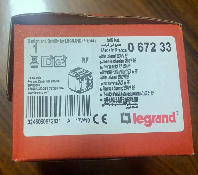 Interrupteur Legrand 67233 Zigbee Céliane MyHome - Émetteur/récepteur Universel 2500W Avec Neutre, Neuf