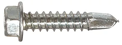 Sheet Metal Self-Drilling Screws, Hex Head, Zinc, 1/4 x 2-In., 1-Lb. -47227
