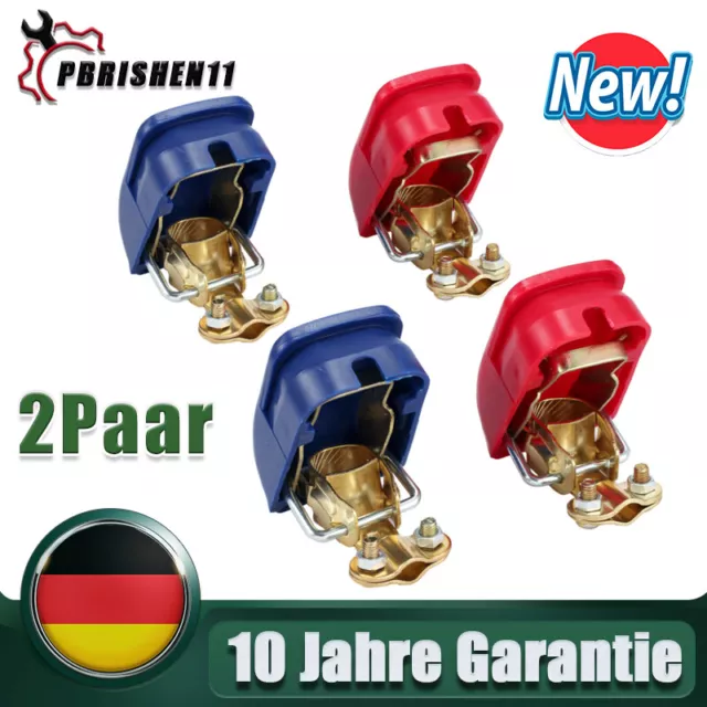 2Paar Auto Batterie Schnellklemmen Polklemmen Batterieklemmen Universal KFZ PKW