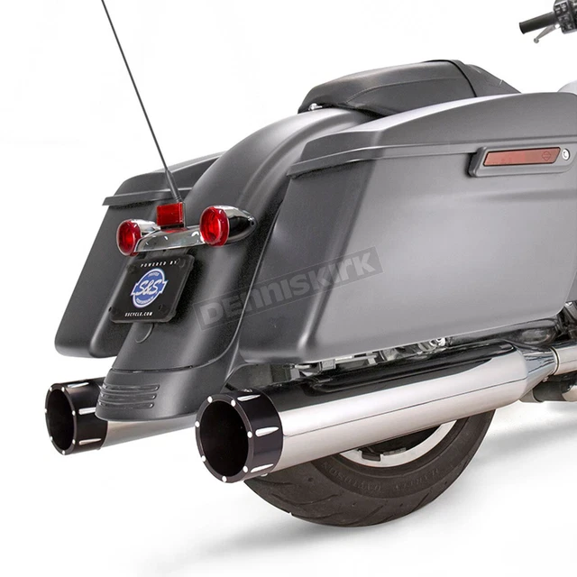 S&S Cycle Chrome 4-1/2" Mk45 Slip-On Mufflers 550-0668(no ship to CA)