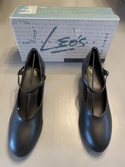 LEO's 318 Adult size 5.5 Character Jazz Dance Shoe BLACK 1.5" heel