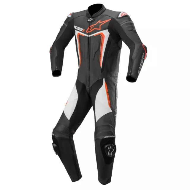 Alpinestars Motegi V3 Black Fluo Red 1PC CE Leather Motorcycle Race Suit New