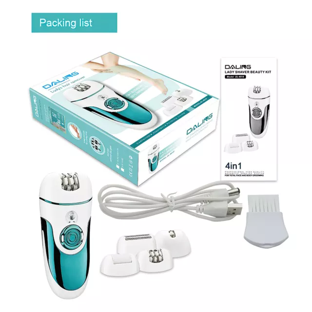 4 in 1 Epilator Women Instant Pain Free Electric Hair Removal Remover Body Face 2