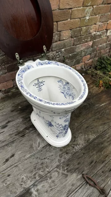 Sanitan Victorian Blue And White Toilet