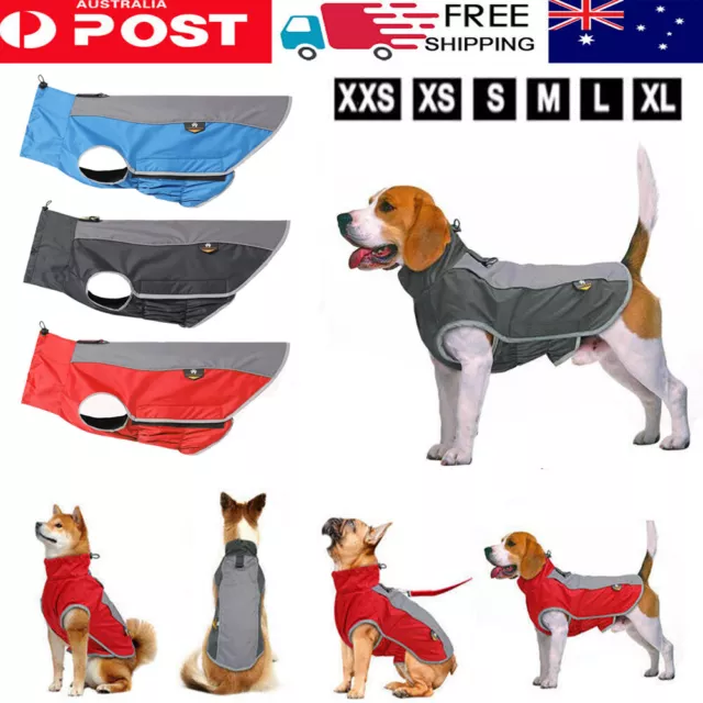 Large Dog Jacket Padded Waterproof Pet Clothes Warm Windbreaker Vest Coat Winter