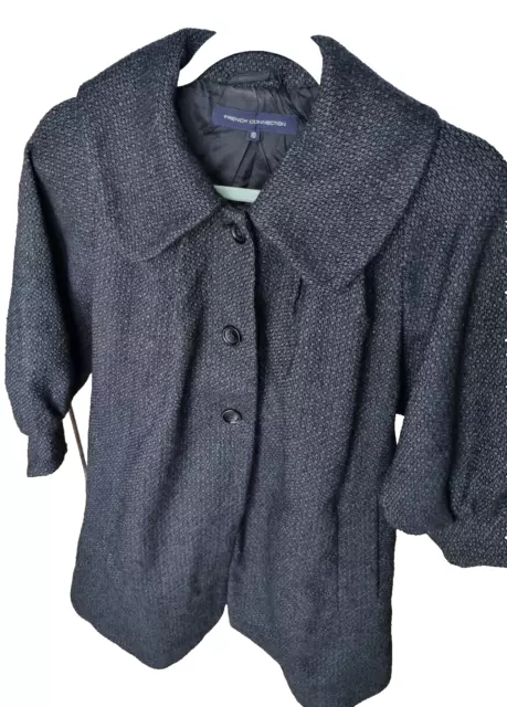 Cappotto invernale usato donna vintage connessione francese misto lana oversize UK 10
