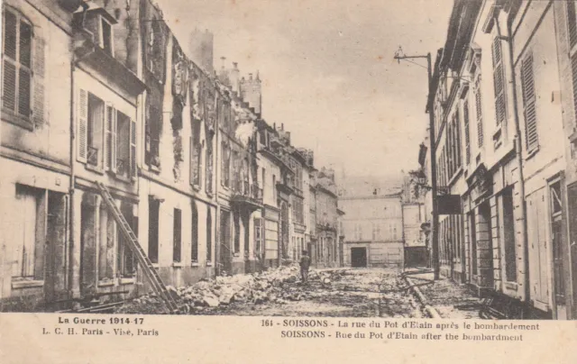 CPA WAR 14-18 WW1 SOISSONS 164 Tin Pot Street After the Bombing