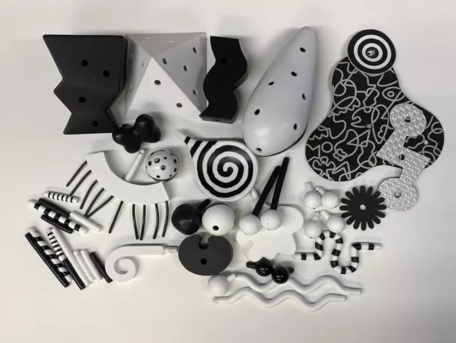 ZOLO Zolotopia Abstract Play Set Toy Imagination Plastic Black White 42 Pieces