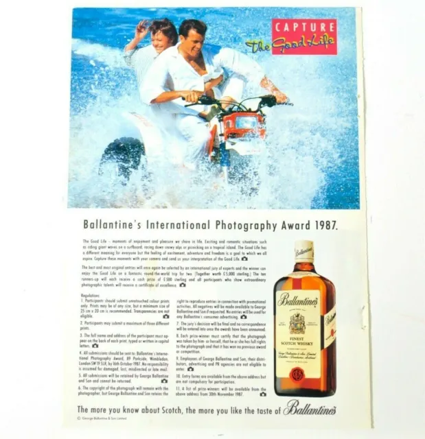 Anuncio impreso del mejor whisky escocés de Ballantine Original Vintage...