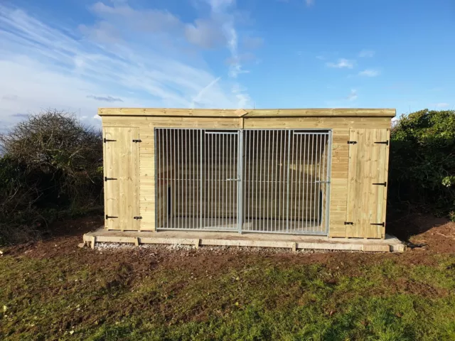 Double Dog Kennel and Run 14 x 4 ft / Cattery