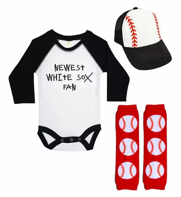 Chicago White Sox Jersey Bodysuit Hat Leg Warmers Set Newest Fan