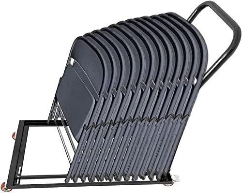 Sidasu Folding Chair Dolly Black Multi-Function Folding Chair Cart Commercial...