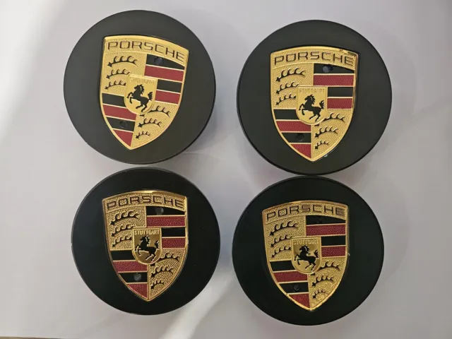 Porsche Silicone Stickers Wheel Center Cap Black, Wheel Emblems, Stickers