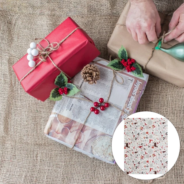 12 hojas papel de regalo motivo de Navidad fiesta favor papel de regalo