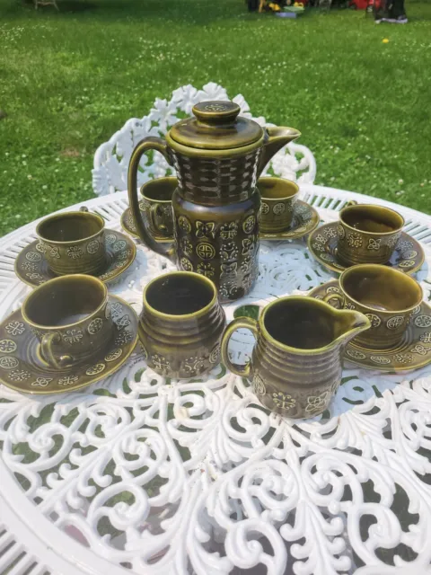 Tea/coffee Set Lord Nelson Full Set MINT Green Mid Century Stamped 16 pieces