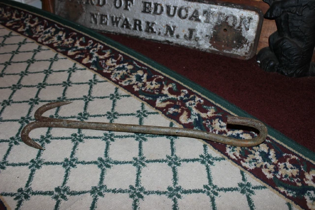 Antique Butcher Shop Hanging Meat Hook-Double Sided-Nautical Fish Hook-Primitive