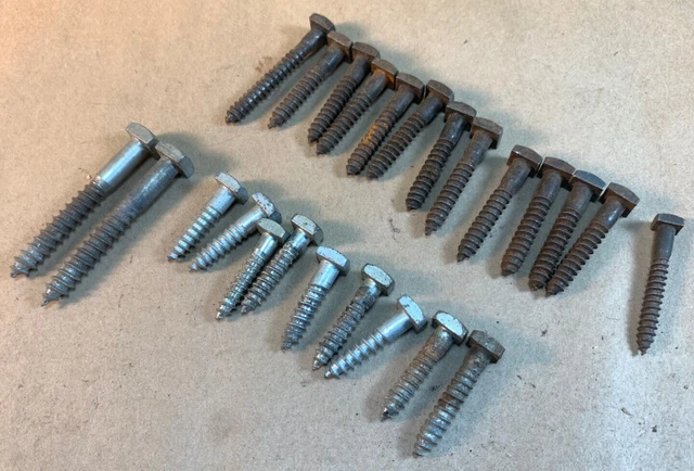 24 VINTAGE Reclaimed SQUARE HEAD LAG Bolts Variety for Antique Restoration