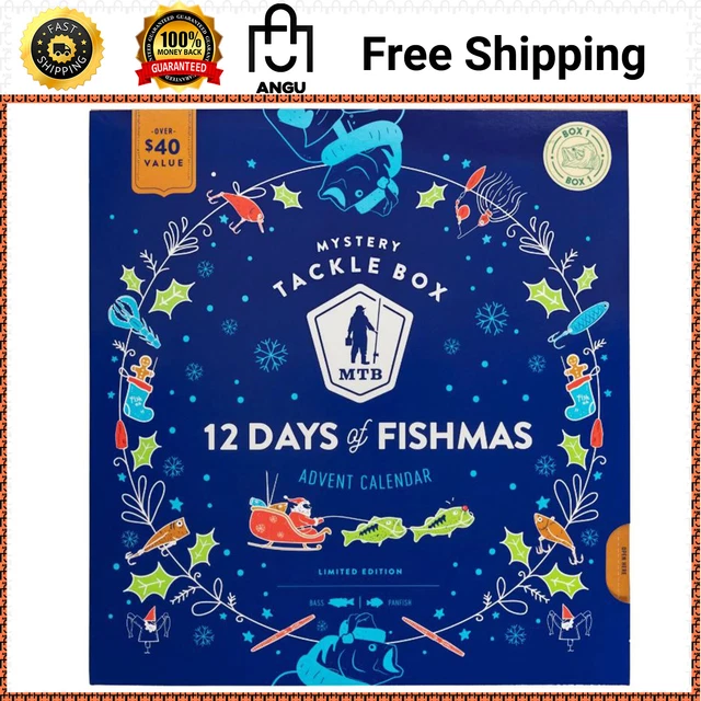 12 DAYS OF Fishmas Holiday Advent Calendar 2022 , Mystery Tackle Box