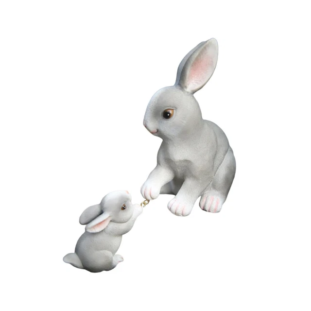 Outdoor Rabbit Statue Animal Fairy Garden Figurines for Pathway Lawn Office