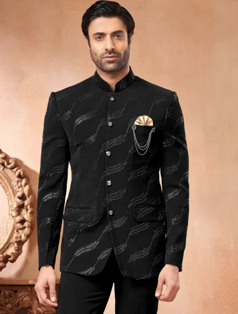 Mens Designer Wedding Bollywood Party Wear Traditional Jodhpuri Bandhgala Coat