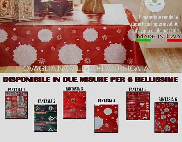 NORVEGIA 001 Tovaglia plastificata natalizia natale in PVC stampato 345  gr/m2 - varie fantasie e misure
