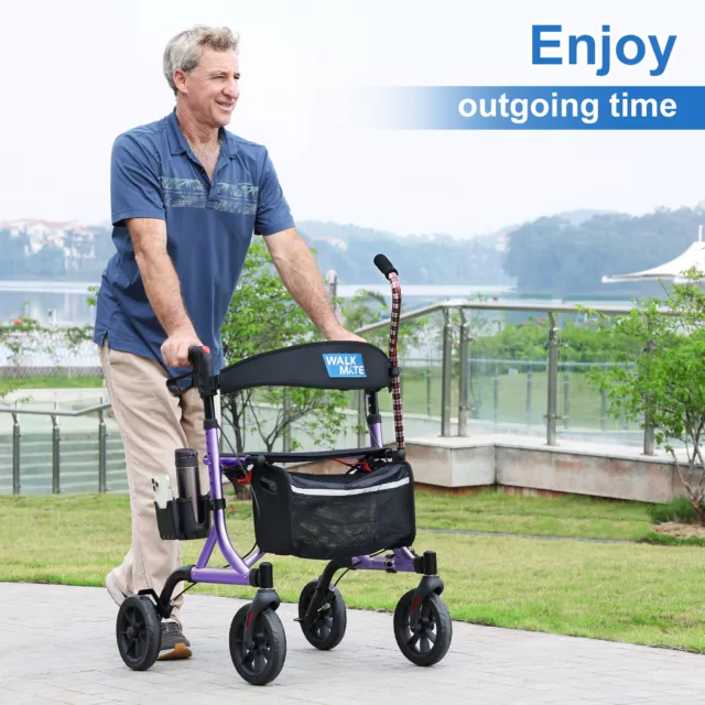 Rolling Walkers for Seniors w/Seat Folding Rollator Walkers Lightweight Foldable