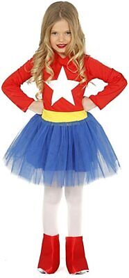 Guirca Costume Carnevale Supergirl Vestito da Super Eroina per Bambina