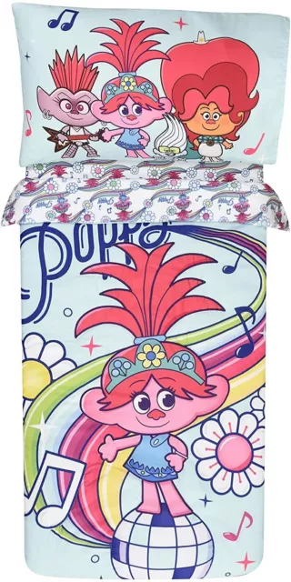 New Trolls Poppy Toddler Bedding Sheet Set 3 Piece Set for Kids With Comforter