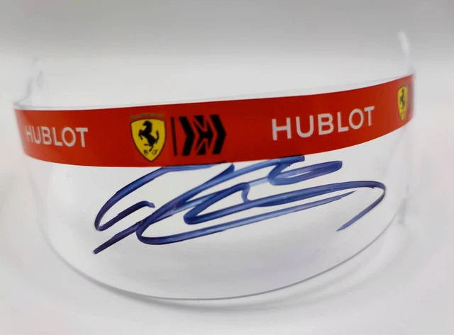 F1, FORMULA 1 FERRARI Charles Leclerc signed mini helmet 1/2 visor HUBLOT