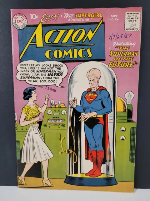 Action Comics #256 DC 1959 "Superman of the Future" Fine