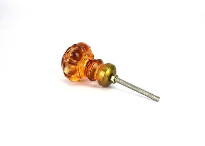 Single Amber Color Glass Knob Cabinet Drawer Knob Interior Décor knob i24-261 2