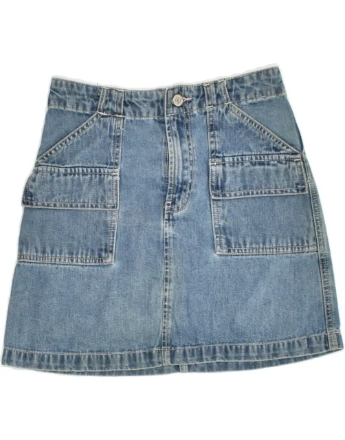 GAP Girls Denim Cargo Skirt 11-12 Years W26  Blue Cotton PB07