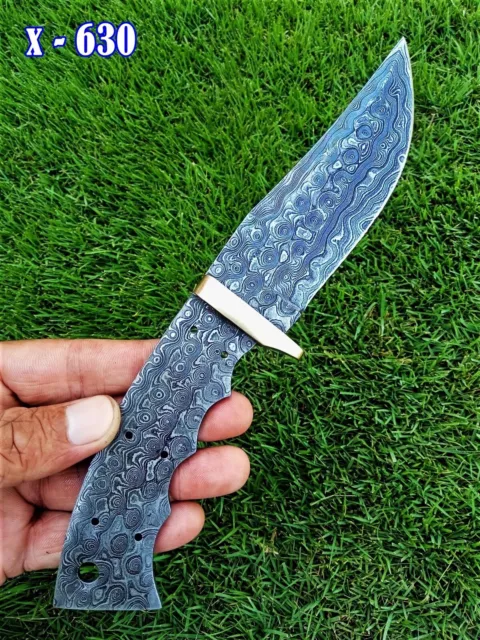 FULL TANG CUSTOM HANDMADE DAMASCUS STEEL HUNTING SKINNING KNIFE BLANK BLADE x630