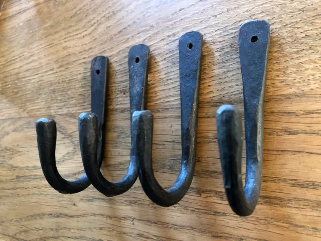 Four hand made wrought iron blacksmiths hook