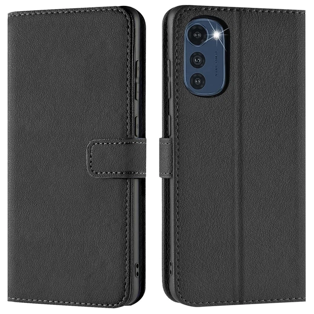 Sac Rabattable pour Motorola Moto E32 E32s Housse Tél. Portable Livre Étui Coque