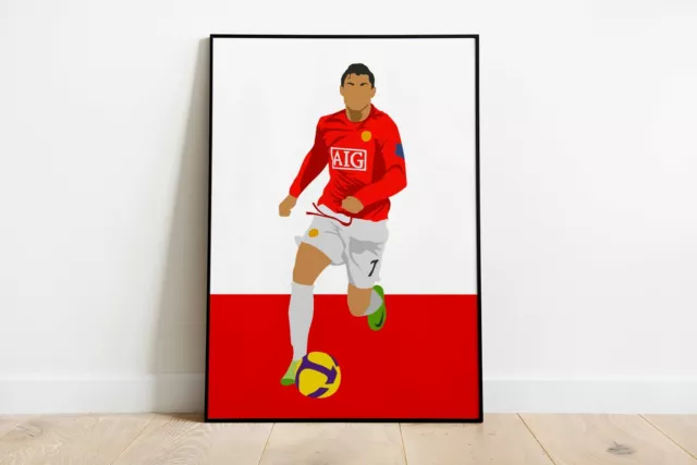 Cristiano Ronaldo Print Minimalist Art Photo Poster Manchester United Football