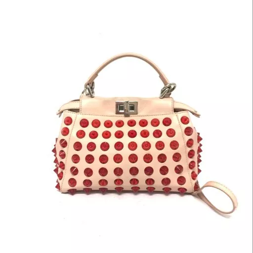 Fendi Peekaboo Mini Studs Leather Bag From Japan 058 5999805