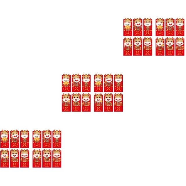 36 pz buste di cartone 2021 Capodanno rosso HongBao